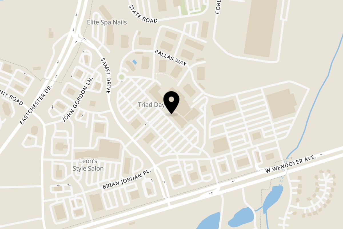 Map showing the location of haraztriadnc on 5824 Samet Dr #165 in High Point